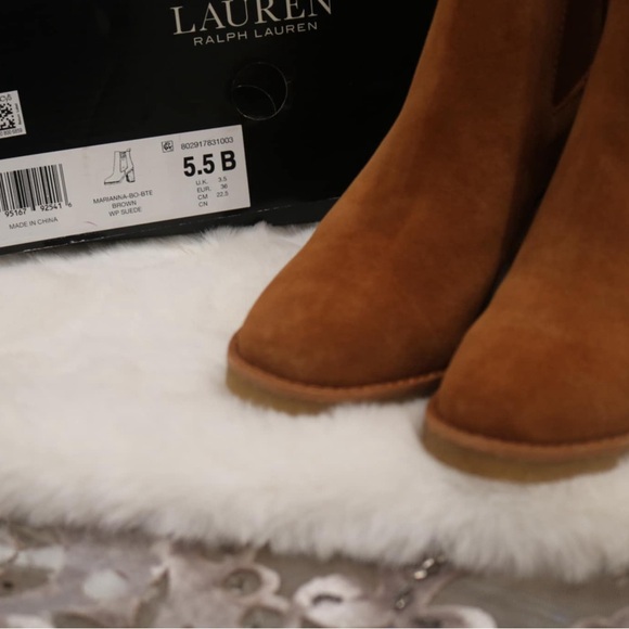 Lauren Ralph Lauren Marianna Womens Suede Chelsea Boots, 5.5B - Picture 3 of 8